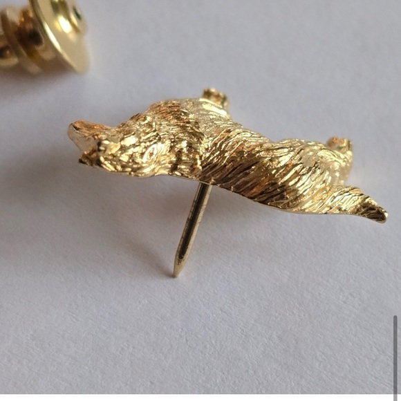 Vintage collie dog brooch pin gold tone sheltie Shetland sheepdog pup - Picture 9 of 9